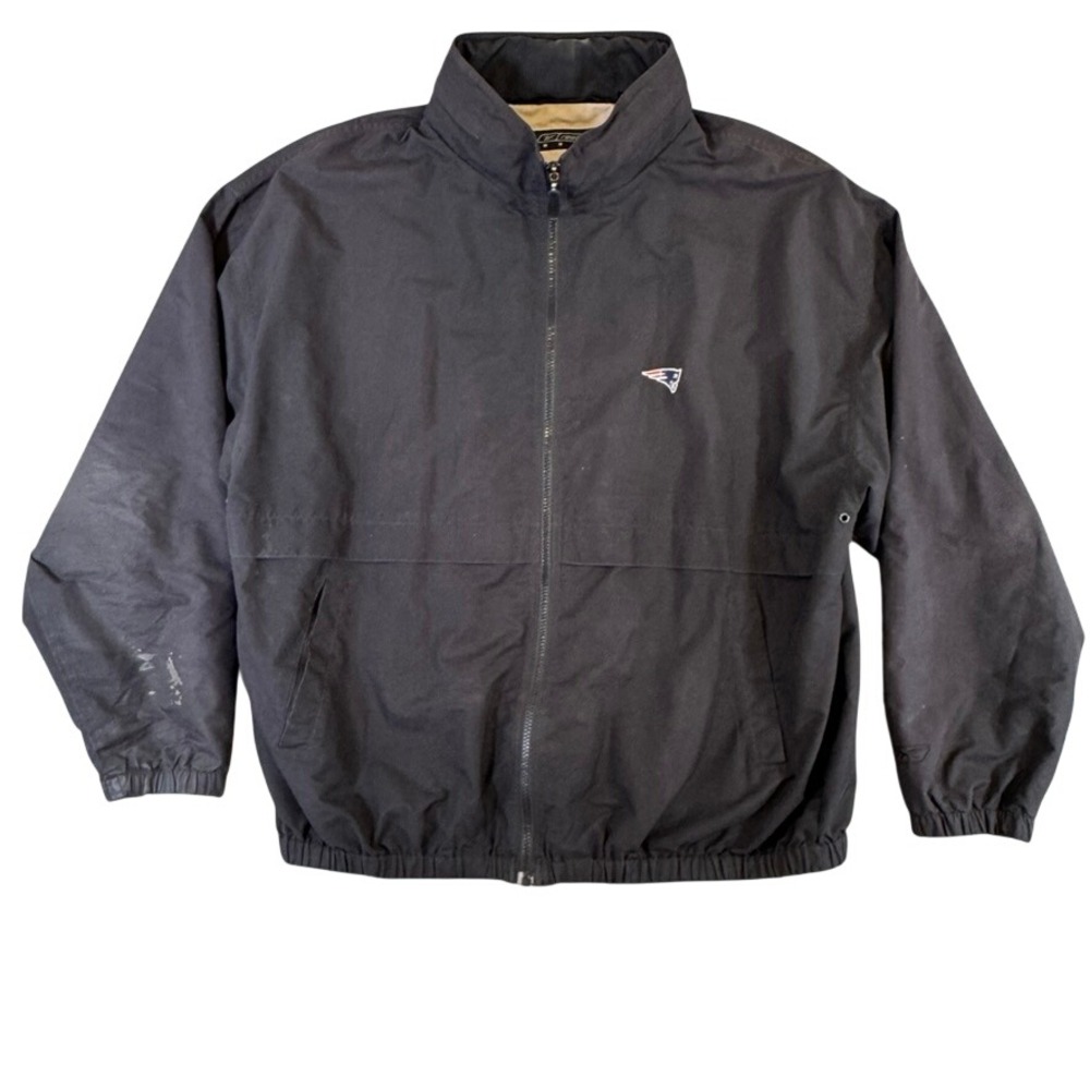 Reebok Golf Mens New England Patriots Windbreaker Jacket Black XL Full Zip NFL